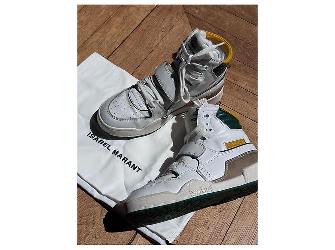 Isabel Marant Alseeh Sapatilhas altas em couro branco - vista 2