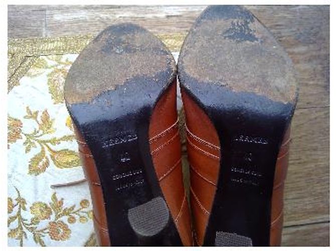 Hermès Braune Leder-Schnürstiefeletten - Ansicht 10