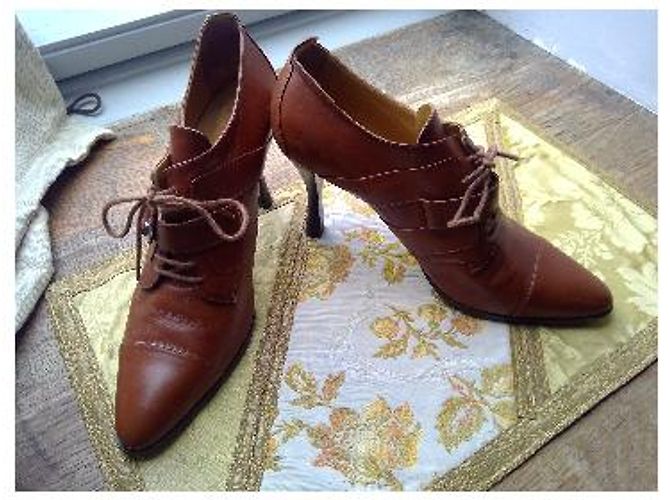 Hermès Braune Leder-Schnürstiefeletten - Ansicht 3
