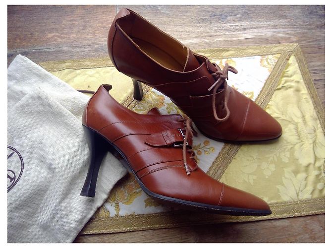 Hermès Braune Leder-Schnürstiefeletten - Ansicht 4