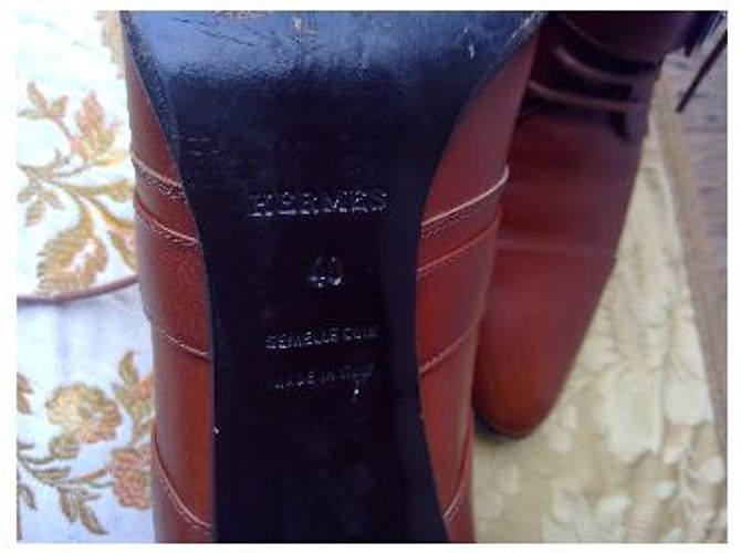 Hermès Braune Leder-Schnürstiefeletten - Ansicht 9