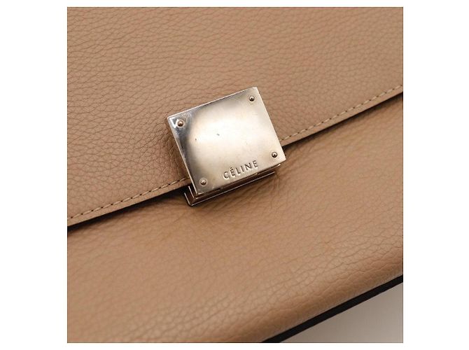 Trapèze Céline Celine Trapeze Borsa in pelle e camoscio beige - vista 10