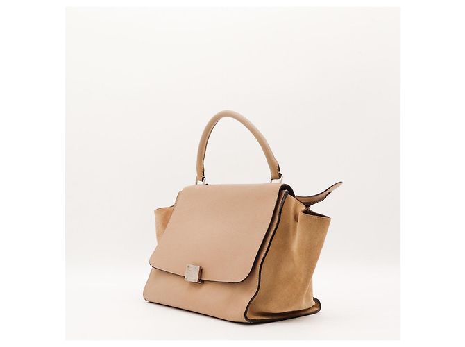 Trapèze Céline Celine Trapeze Borsa in pelle e camoscio beige - vista 2