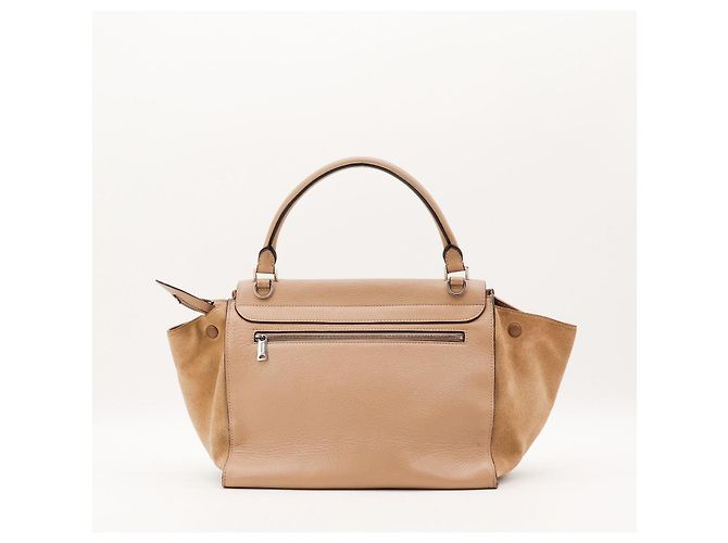 Trapèze Céline Celine Trapeze Borsa in pelle e camoscio beige - vista 3