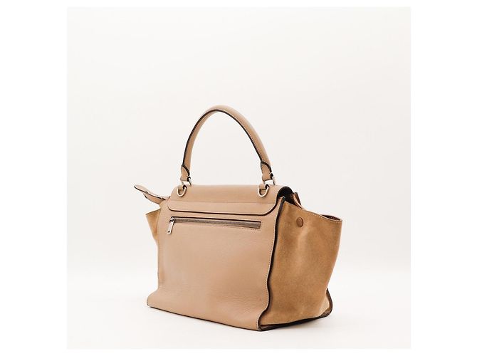 Trapèze Céline Celine Trapeze Borsa in pelle e camoscio beige - vista 4