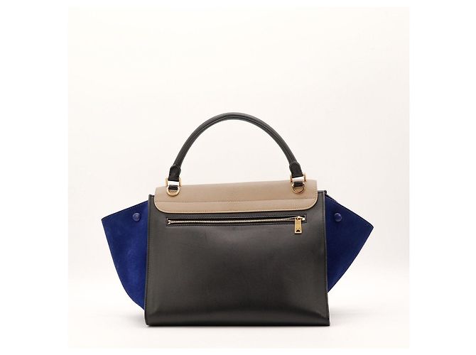 Trapèze Céline Celine Trapeze Mala em couro e camurça - vista 3