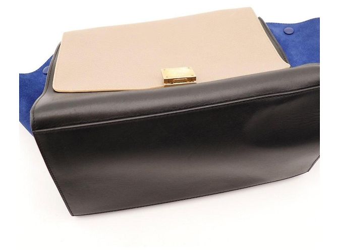 Trapèze Céline Celine Trapeze Mala em couro e camurça - vista 6