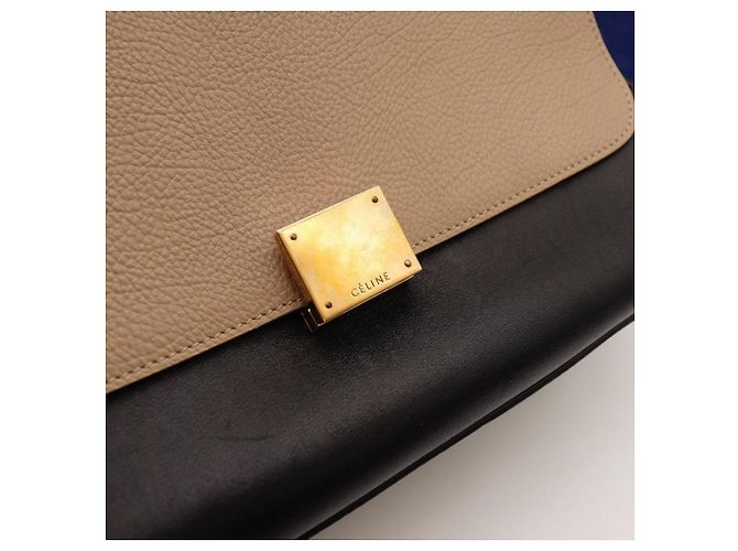 Trapèze Céline Celine Trapeze Mala em couro e camurça - vista 7