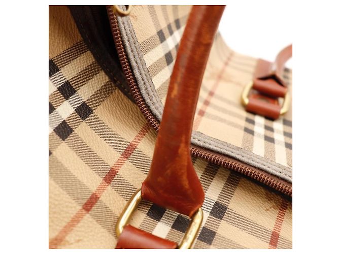 Borsa da viaggio Burberry Nova Check in pelle - vista 15