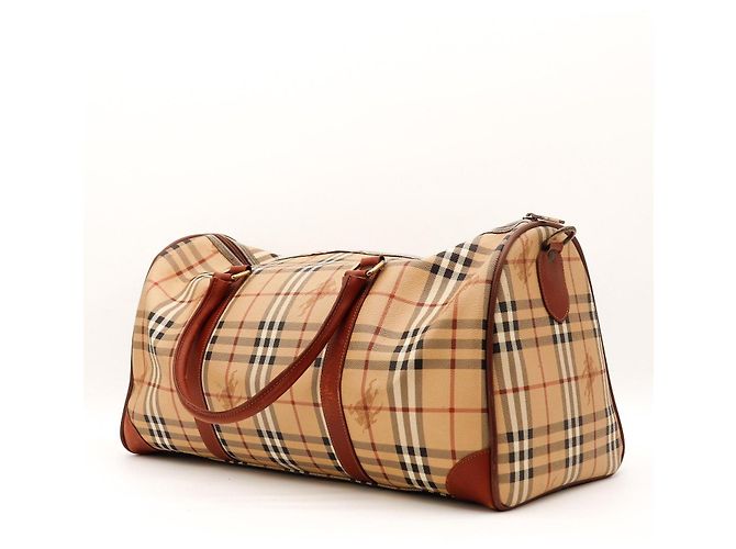 Borsa da viaggio Burberry Nova Check in pelle - vista 4
