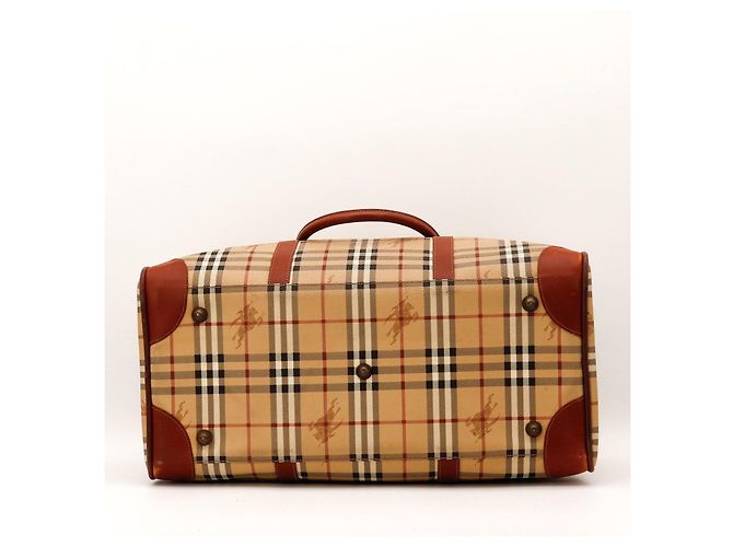 Borsa da viaggio Burberry Nova Check in pelle - vista 5