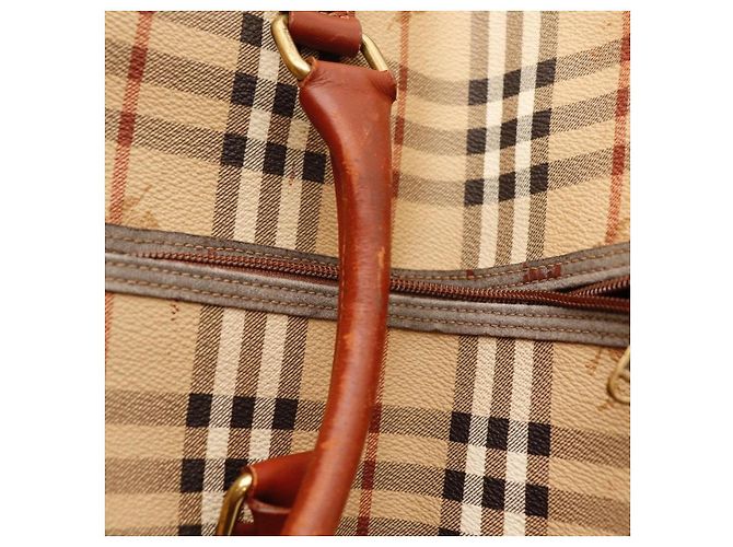 Borsa da viaggio Burberry Nova Check in pelle - vista 8
