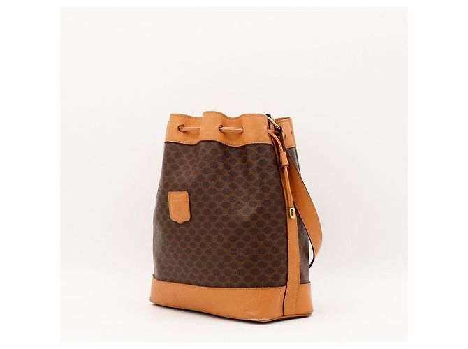 Céline Borsa Secchiello Monogram in Pelle Marrone - vista 2