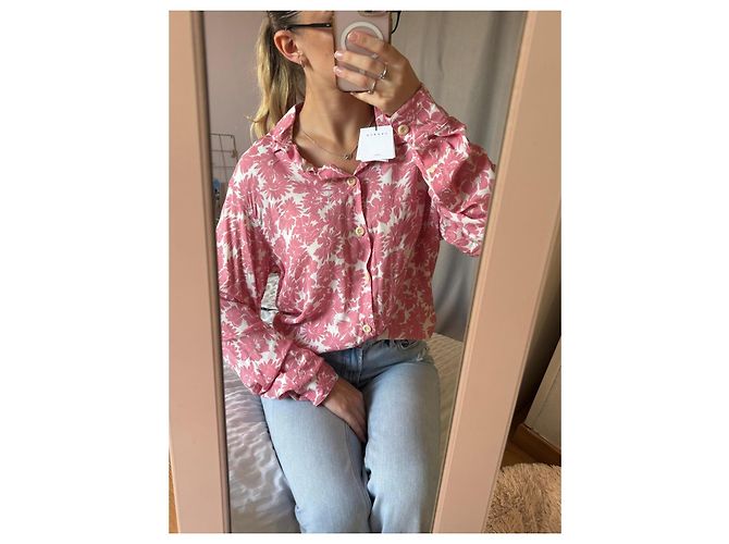 Camicia Sandro a Fiori Rosa - vista 2
