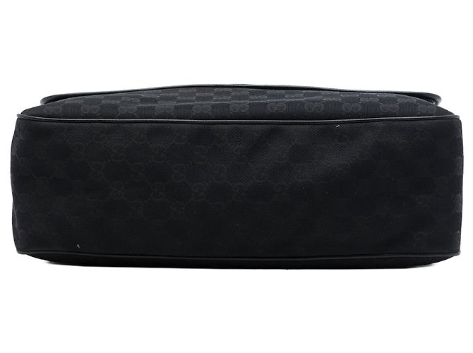 Borsa a tracolla con patta Gucci GG Canvas Web nera - vista 3