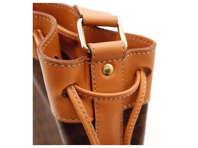 Céline Celine Borsa a Secchiello Monogram in Pelle Marrone - vista 12
