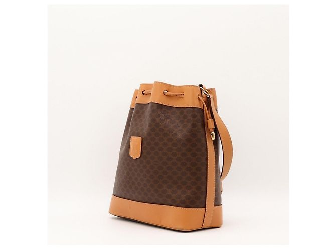 Céline Celine Borsa a Secchiello Monogram in Pelle Marrone - vista 2