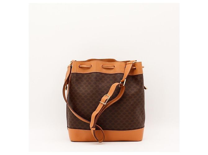 Céline Celine Borsa a Secchiello Monogram in Pelle Marrone - vista 3