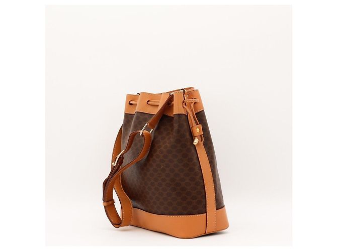Céline Celine Borsa a Secchiello Monogram in Pelle Marrone - vista 4