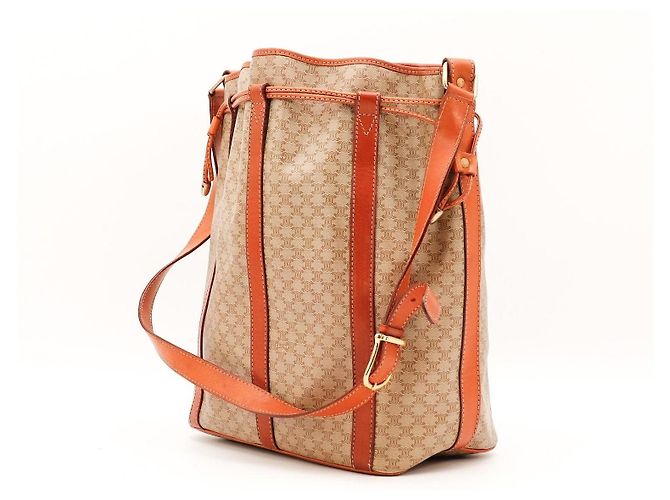 Céline Celine Monogram Canvas Leder Beuteltasche - Ansicht 4
