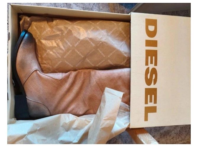 Botas Diesel de Piel Beige Altas - vista 11