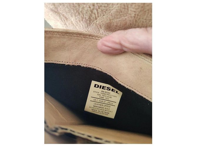 Botas Diesel de Piel Beige Altas - vista 2