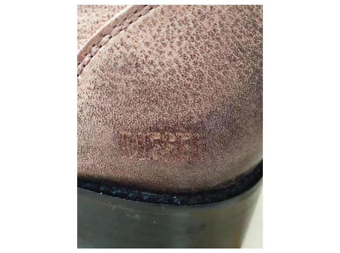 Botas Diesel de Piel Beige Altas - vista 4