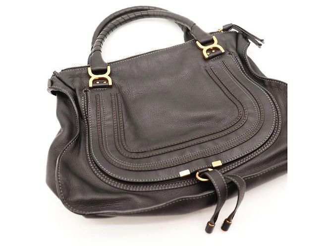 Chloé Marcie Borsa a mano in pelle Nero - vista 6