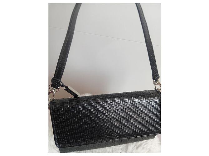 Stéphane Kelian Borsa Baguette in pelle intrecciata nera - vista 2