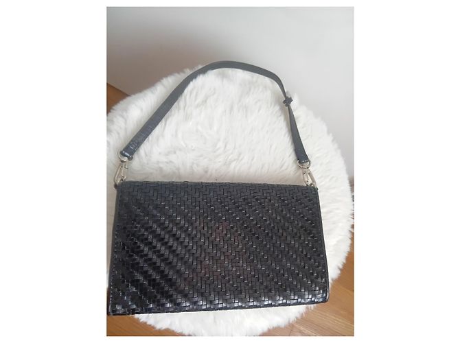 Stéphane Kelian Borsa Baguette in pelle intrecciata nera - vista 3