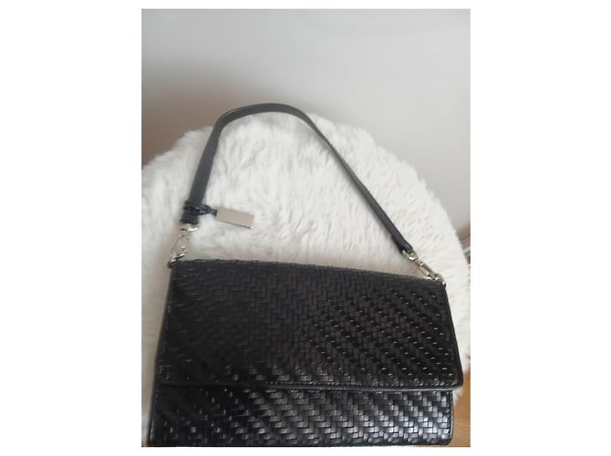 Stéphane Kelian Borsa Baguette in pelle intrecciata nera - vista 6