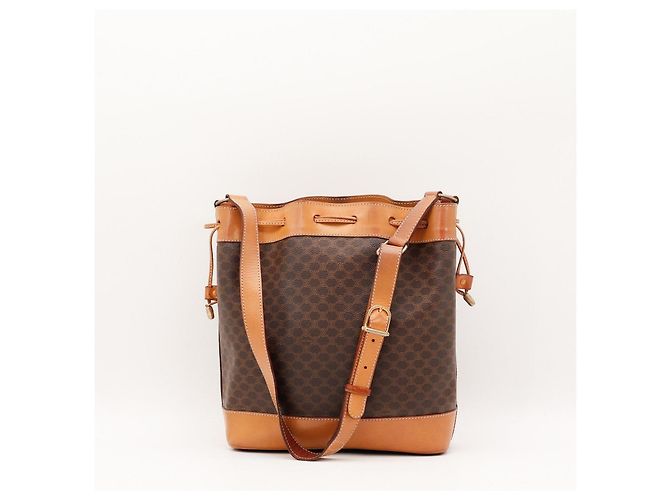 Céline Celine Bolsa Saco Monogram Canvas e Couro - vista 3