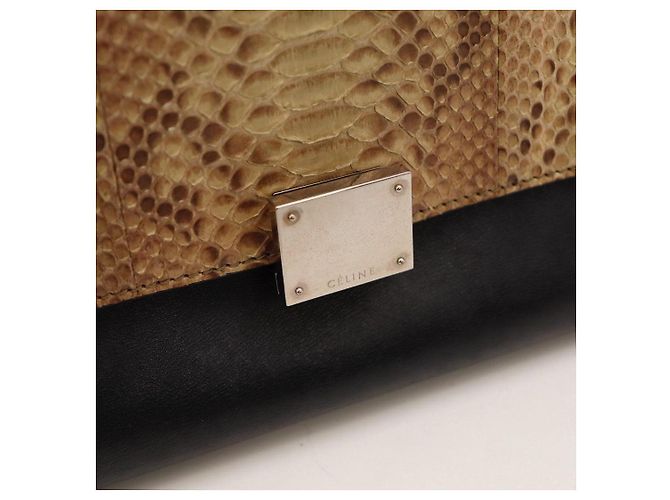 Céline Celine Handtasche aus Python und Wildleder - Schwarz/Braun - Ansicht 7