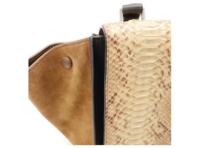 Céline Celine Handtasche aus Python und Wildleder - Schwarz/Braun - Ansicht 8