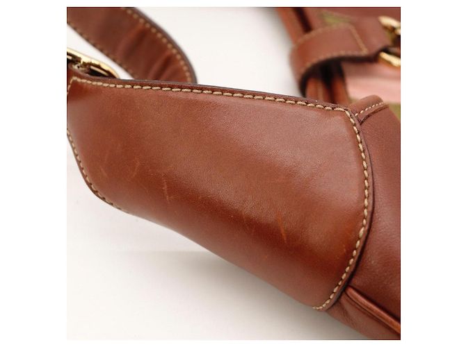 Borsa Hobo Gucci in pelle marrone a righe - vista 10
