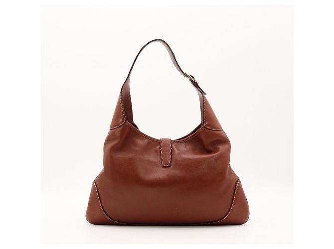 Borsa Hobo Gucci in pelle marrone a righe - vista 3