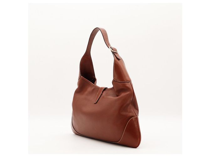 Borsa Hobo Gucci in pelle marrone a righe - vista 4