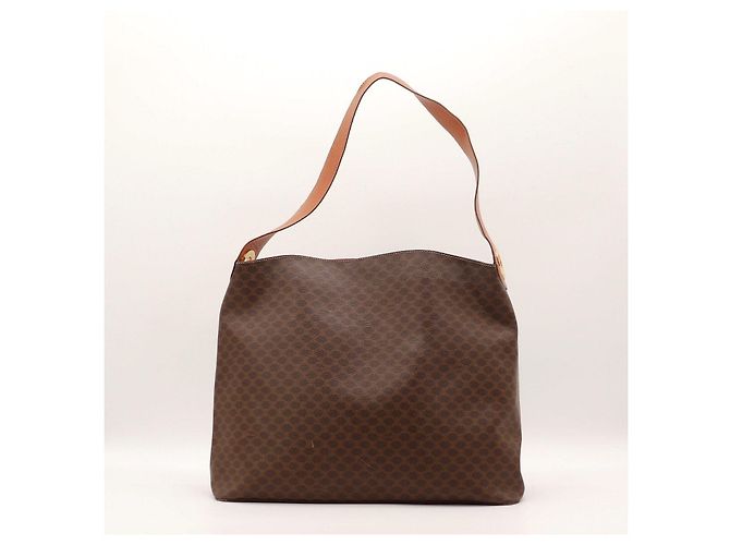 Céline Celine Macadam Borsa Hobo in pelle marrone - vista 3