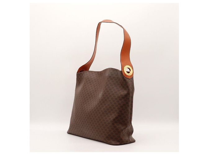 Céline Celine Macadam Borsa Hobo in pelle marrone - vista 4