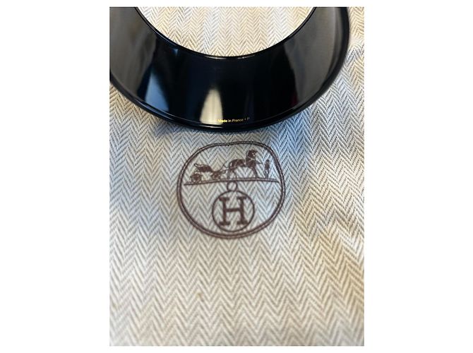 Hermès Brazil Emaille Armreif Schwarz PVD Größe 65 - Ansicht 3