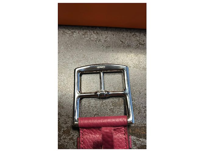 Hermès Étrivière 45 Breiter Gürtel Bordeaux Leder Größe 75 - Ansicht 2