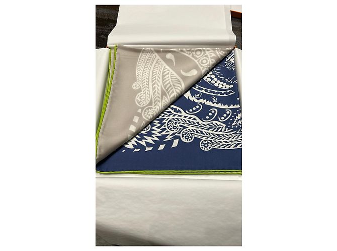 Carré Hermès Bandana Bicolore 100 Seta Carre Society - vista 5