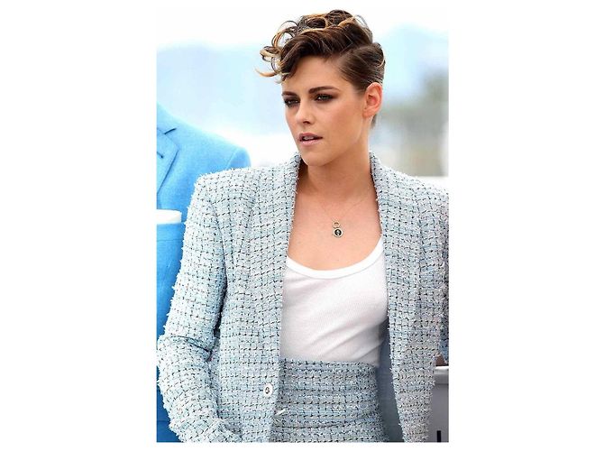 CHANEL Light Blue Multicolor Tweed Blazer Sz.38 gebraucht - Ansicht 7