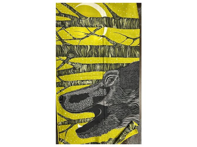 Hermès "Grrrrr !" Foulard 100 Cashmere e Seta Vert Matcha - vista 2