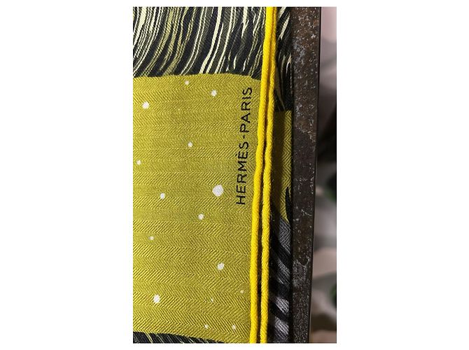 Hermès "Grrrrr !" Foulard 100 Cashmere e Seta Vert Matcha - vista 4