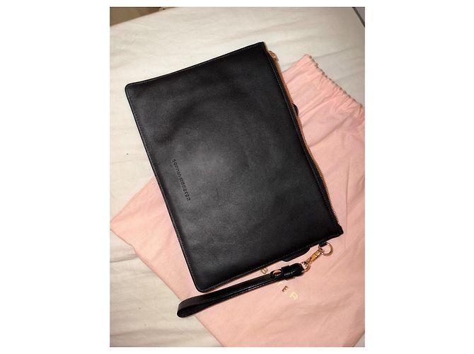 Pochette Sophia Webster in pelle nera con farfalla - vista 7