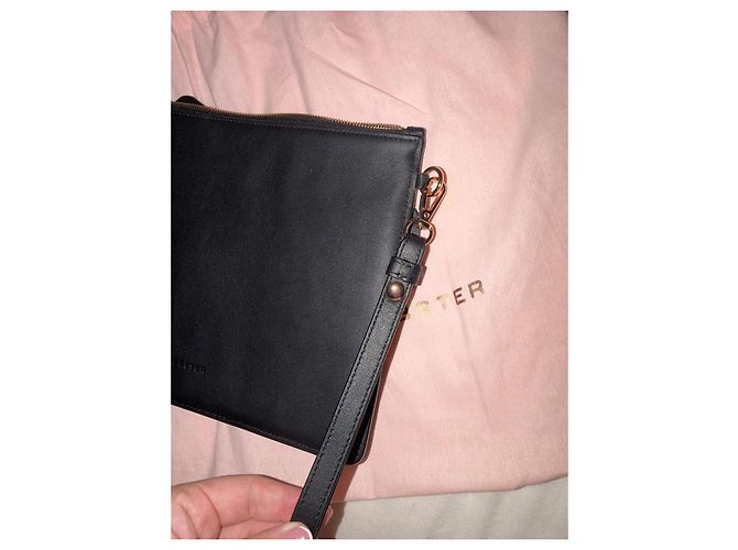 Pochette Sophia Webster in pelle nera con farfalla - vista 8