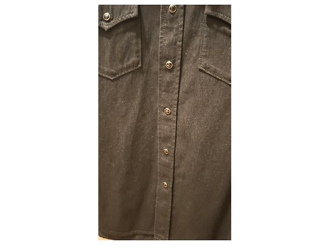 Autre Marque Saint Laurent Besticktes Schwarzes Denim-Westernhemd - Ansicht 7
