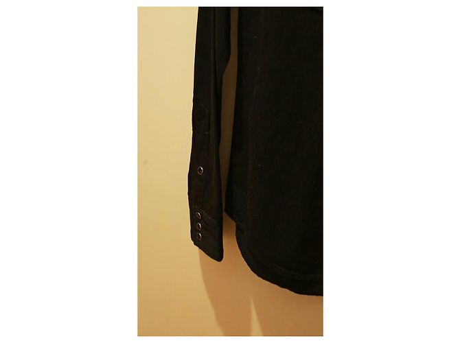 Autre Marque Saint Laurent Besticktes Schwarzes Denim-Westernhemd - Ansicht 8