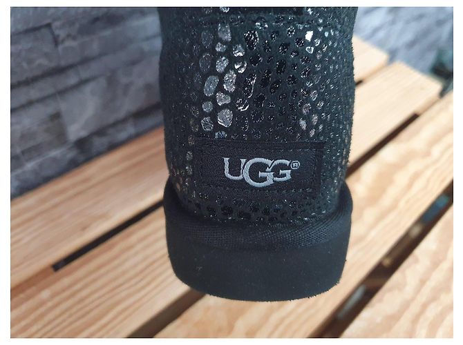 UGG Glitzy Lammfell Boots Damen Schwarz Größe 39 - Ansicht 3